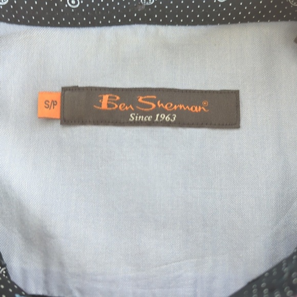 Ben Sherman Black Geometric Print Long Sleeve Button Down Shirt - Picture 4 of 12